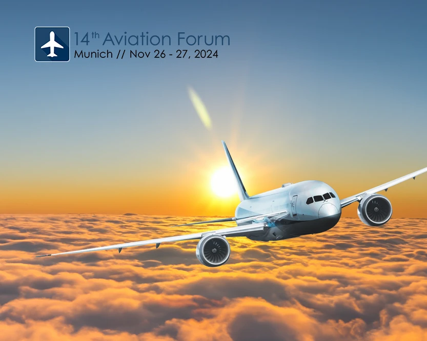 14. Aviation Forum 2024 in München. Messe über die Branche Luftfahrt, auf der Pokolm mit einem Messestand ausstellt.